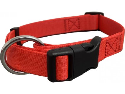 HUHUBAMBOO obojek JEDNOBAREVNÝ popruhový 2,5x40-66cm, červený