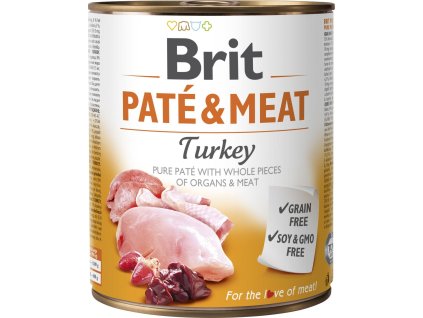 konzerva Brit Pate & Meat Turkey 800 g