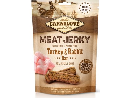 Carnilove Jerky krůtí tyčinka s králíkem 100 g