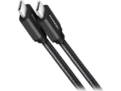 AXAGON datový a nabíjecí kabel SPEED USB-C na USB-C / USB 3.2 Gen1 / PD 60W 3A / ALU / oplet / 3m / černý