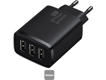 Baseus nabíječka do sítě Compact 3xUSB 17W černá