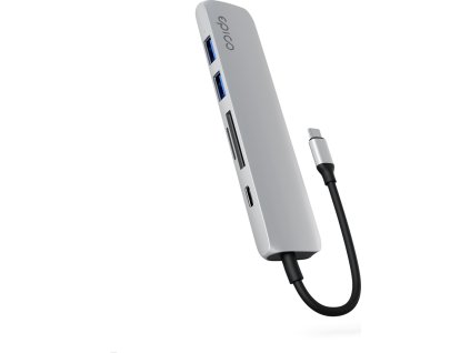 Epico 6v1 Alu Hub 8K s USB-C konektorem - stříbrná