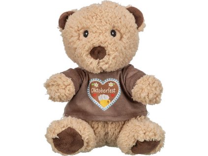 Oktoberfest Teddy, plyšový medvídek bez zvuku, 27 cm, béžová/hnědá - LIMITOVANÁ NABÍDKA