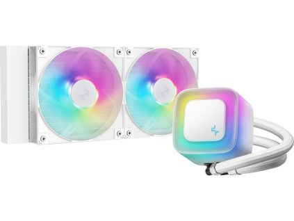DEEPCOOL vodní chladič LE240 V2/ 2x120 PWM ARGB fan / displej / bílý