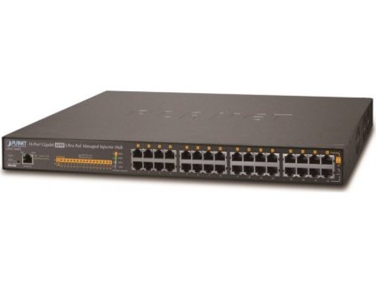 Planet UPOE-1600G Ultra PoE+ injektor, 16 portů, Gigabit, IEEE 802.3at <600W (60W/port), scheduler+watchdog