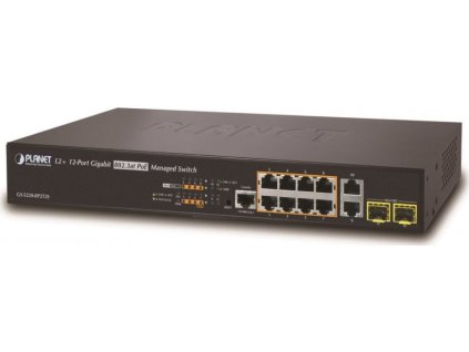 Planet GS-5220-8P2T2S L3 switch, 10x1Gb, 2x1Gb SFP, 8x PoE 802.3at 240W