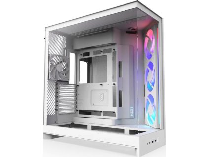 NZXT skříň H9 Flow RGB dvoukomorová ATX / 1x140 RGB mm / 1x 120mm RGB fan  / prosklená / bílá