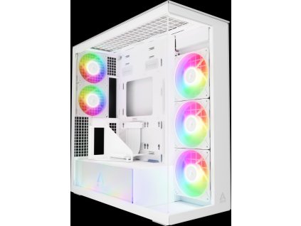 ARCTIC skříň Xtender / E-ATX / 2x120mm ARGB fan / 2xUSB / USB-C / vertical GPU kit / čiré sklo / bílá