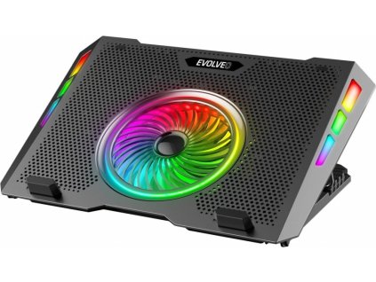 EVOLVEO Ania 16, chladicí podložka pod notebook, 5x ventilátor, RGB podsvícení