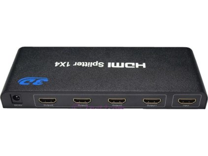 HDMI 1.4a splitter 1-4 portů kovový, 3D, FullHD