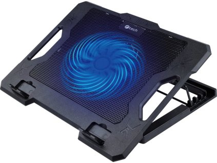Chladící podložka C-TECH CLP-S100, 17", 1x 140mm, 2x USB, modré podsvícení