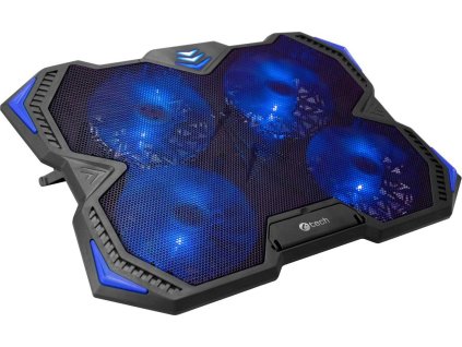 Chladící podložka C-TECH Zefyros (GCP-01B), casual gaming, 17,3", modré podsvícení, regulace otáček