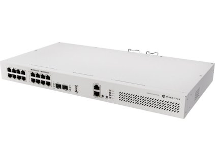 MikroTik Switch/Router CRS418-8P-8G-2S+RM, 8x GbE, 8x GbE PoE+ (150 W), 2x SFP+, USB 3.0, RouterOS, L5, Rack