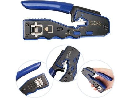 W-Star Krimpovací kleště RJ45 WSEZ670 profesionální kleště  EZ Cat6, Cat5, RJ45EZ, STP