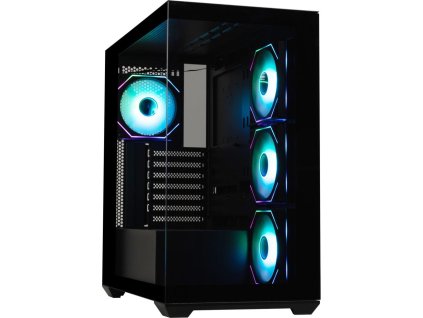 BitFenix skříň CETO Cube / 4x 120mm ARGB fan / 2x USB 3.0 / USB-C / tvrzené sklo / černá