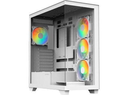 BitFenix skříň CETO / ATX / 4x 120mm FRGB fan / 2x USB 3.0 / USB-C / tvrzené sklo / bílá