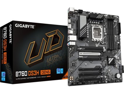 GIGABYTE B760 DS3H GEN5 / Intel B760 / LGA1700 / 4x DDR5  / 2x M.2 / DP / HDMI / USB-C / ATX