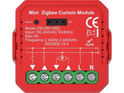 NEDIS chytrý spínač žaluzií/rolet/ 1000W/ připojení terminálu/ Zigbee 3.0/ Android/ iOS/ Nedis® SmartLife/ červený