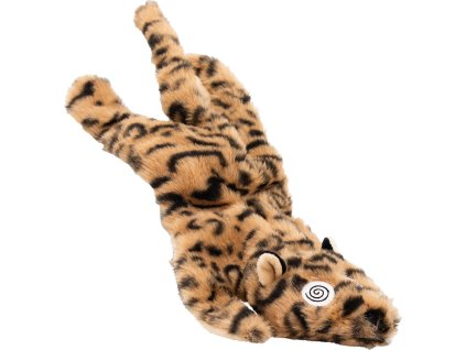 Divoká kočka ležící HipHop Dog, 40 cm, plyšová hračka pro psy, žlutá/černá