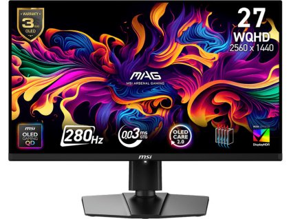 MSI MAG/271QP  X28/26,5"/QD-OLED/QHD/280Hz/0,03ms/Černá/3R