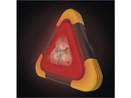 LED varovný trojúhelník, nabíjecí, COB LED + červená LED