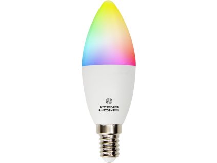 Xtend Home smart LED žárovka, E14, RGB+W, 4.8W, 450lm, barevná, stmívatelná, WiFi, Tuya