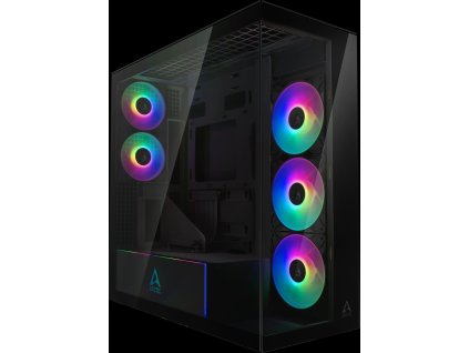 ARCTIC skříň Xtender / E-ATX / 2x120mm ARGB fan / 2xUSB / USB-C / vertical GPU kit / zrcadlové sklo / černá