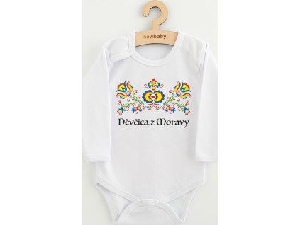 Dětské body s potiskem New Baby Lidový vzor Děvčica z Moravy 74 (6-9m)