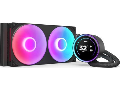 NZXT vodní chladič Kraken 280 ELITE RGB / 2x140mm RGB fan / 4-pin PWM / LCD disp. / 6 let