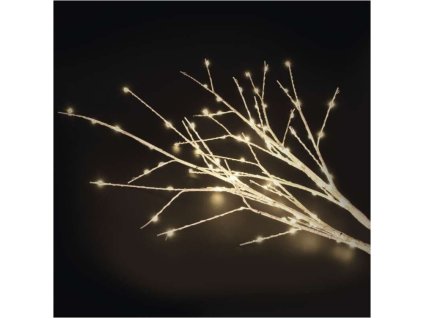 LED dekorace – 2x březová větvička, 60 cm, 3x AA, venkovní i vnitřní, teplá bílá, časovač