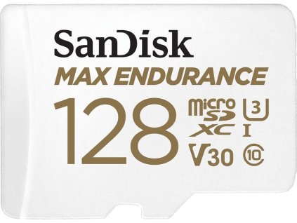 SanDisk MAX ENDURANCE microSDXC 128GB / C10, U3, V30 / 60,000 Hours / + SD Adaptér