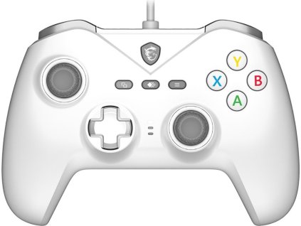 MSI gamepad FORCE GC200 WHITE/ drátový/ USB/ pro PC, Android/ bílý