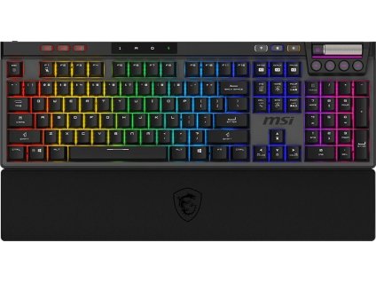 MSI herní klávesnice STRIKE PRO Wireless Silent/ bezdrátová 2,4GHz+BT/ mechanická/ RGB/ USB/ předložka/ US layout