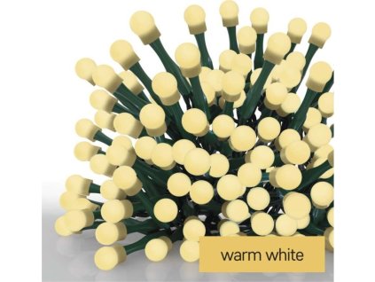 LED vánoční cherry řetěz – kuličky, 20 m, venkovní i vnitřní, teplá bílá, programy,časovač