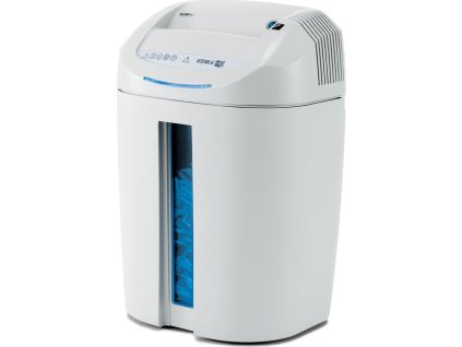 KOBRA skartovač +1 CC4/ příčný řez 3,5 x 40 mm/ A4/ kapacita 14 listů/ objem koše 38l/ stupeň utajení P4/ modro-bílý