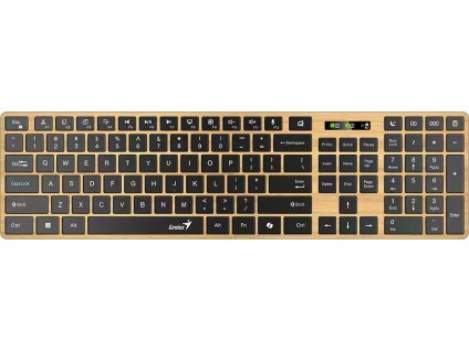 GENIUS Slimstar 7250BT/ bezdrátová 2,4GHz + BT5.0/ Copilot/ USB/ barva borovice + černá/ CZ+SK layout