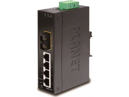 Planet ISW-511, 4x 10/100Base-TX+ 1x 100FX 2km, MM, DIN, IP30