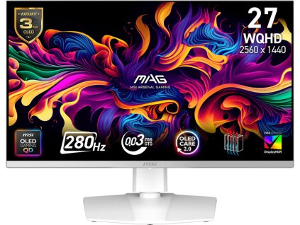 MSI MAG/272QPW X28/26,5"/QD-OLED/QHD/280Hz/0,03ms/Bílá/3R