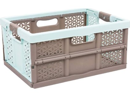 KEEEPER Přepravka se soft touch rukojetí, nosnost 30 kg, 48 x 34,5 x 23,5 cm, modro-hnědá