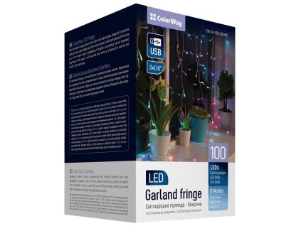 COLORWAY LED girlanda/ IP20 / 100 LED / délka 3m x 0,6m / více barevný/ napájení USB