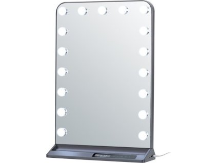 IMMAX LED zrcadlo HOLLYWOOD Make-up/ CCT/ LCD display/ USB C/A výstupy/ šedé