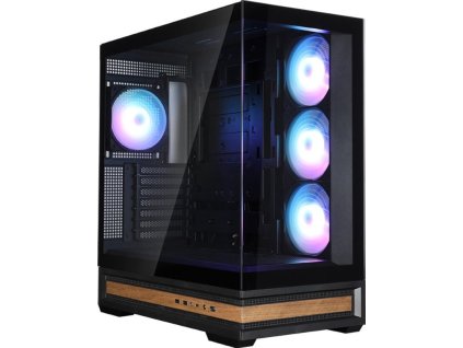 Zalman skříň P40 Namu / midT/ 4x120mm ARGB fan / 2xUSB 3.0 / USB-C / panoramatická / dřevěné doplňky / černá