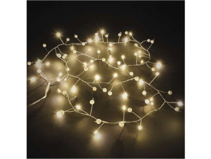 LED girlanda – perly, 1,2 m, 3x AA, vnitřní, teplá bílá, časovač