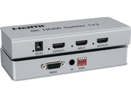 PremiumCord HDMI 2.1 splitter 1-2 porty