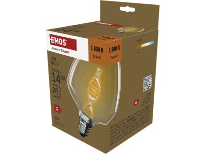 LED žárovka DECO S123 / E27 / 3,5 W (14 W) / 130 lm / flame
