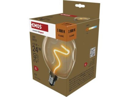 LED žárovka DECO CG125A / E27 / 4,5 W (24 W) / 240 lm / flame