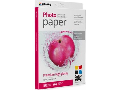 COLORWAY fotopapír/ premium high glossy 255g/m2, A4/ 50 kusů