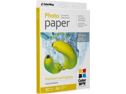 COLORWAY fotopapír/ premium semi-glossy 255g/m2, A4/ 50 kusů