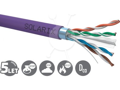 Instalační kabel Solarix CAT6 FTP LSOH Dca-s2,d2,a1 500m/cívka SXKD-6-FTP-LSOH