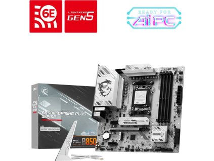 MSI B850M GAMING PLUS WIFI6E / AMD B850 / AM5 / 4x DDR5 / M.2 / WiFi 6E / mATX